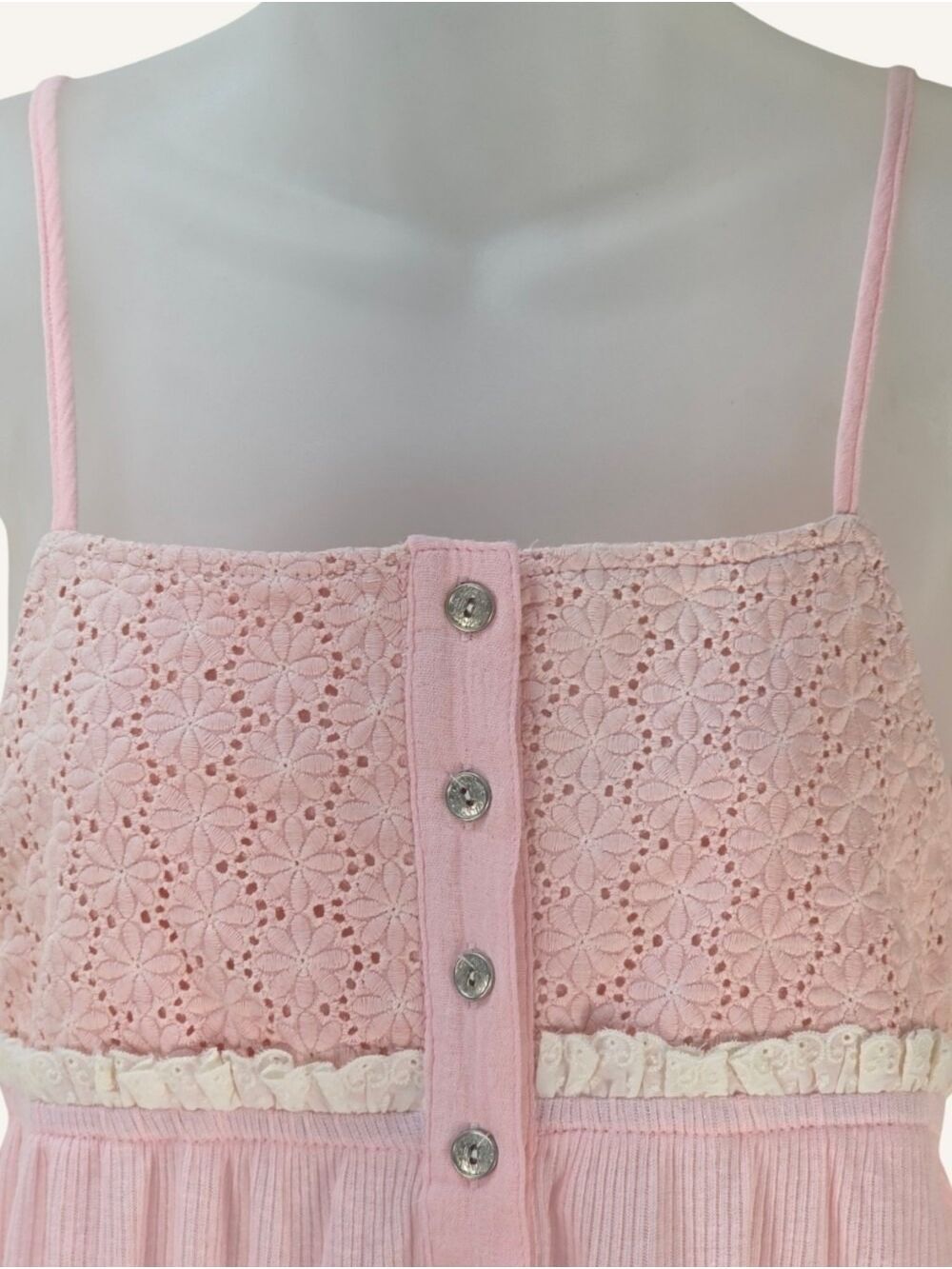POL Tali Blush Pink Lace Babydoll Tank Top Small NWT Cottagecore Boho Fairycore - Picture 5 of 10